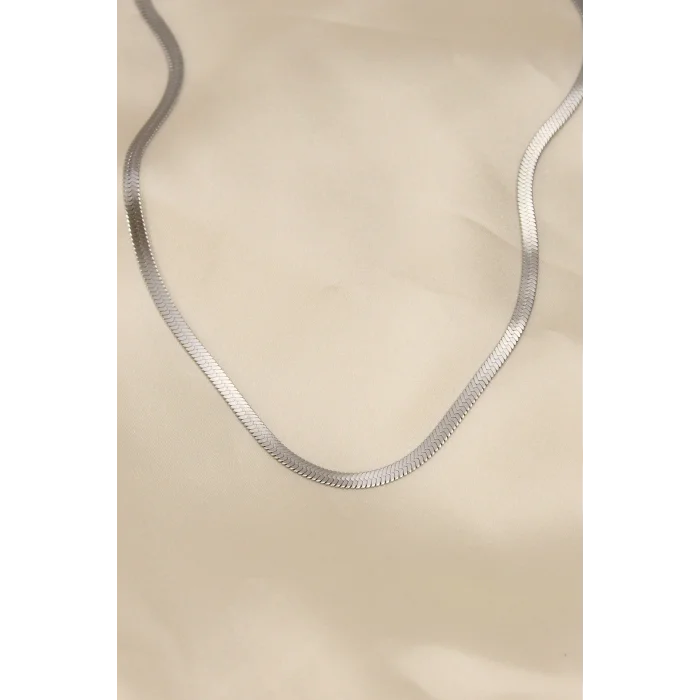 BUĞZ 316L Çelik Silver Renk 45 cm İtalyan Zincir Model Kadın Kolye