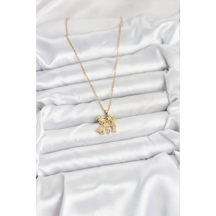 BUĞZ 316L Çelik Zincir Gold Renk Erkek Kız Model Kadın Kolye