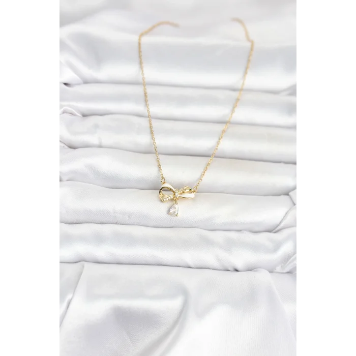 BUĞZ 316L Çelik Zincir Gold Renk Fiyonk Model Kadın Kolye