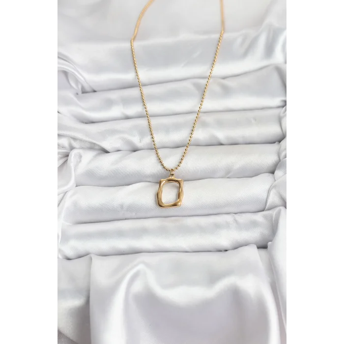 BUĞZ 316L Çelik Zincir Gold Renk Model Kadın Kolye