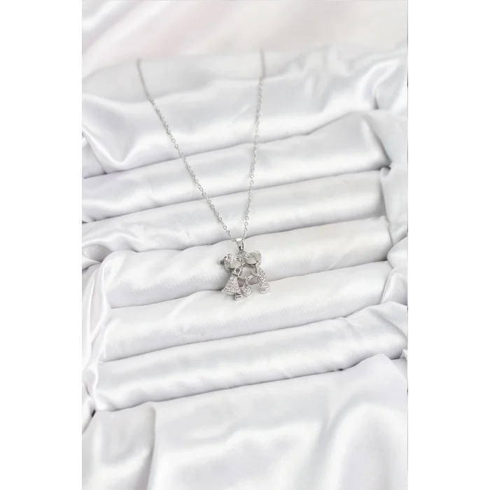 BUĞZ 316L Çelik Zincir Gümüş Renk Erkek Kız Model Kadın Kolye - Lisinya