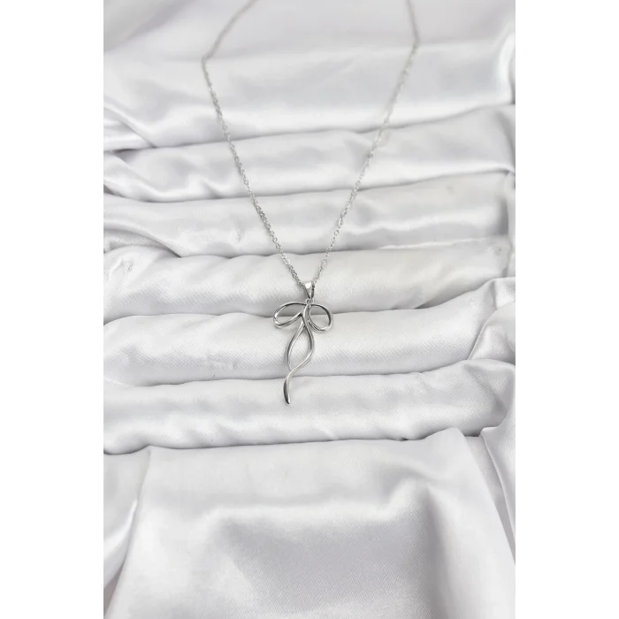 BUĞZ 316L Çelik Zincir Gümüş Renk Fiyonk Model Kadın Kolye