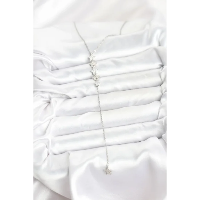 BUĞZ 316L Çelik Zincir Gümüş Renk Yıldız Model Y Kolye