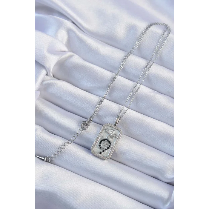 BUĞZ 316L Çelik Zincir Gümüş Renk Zirkon Taşlı Minimal Papatya Figürlü Tarot Kolye - Lisinya