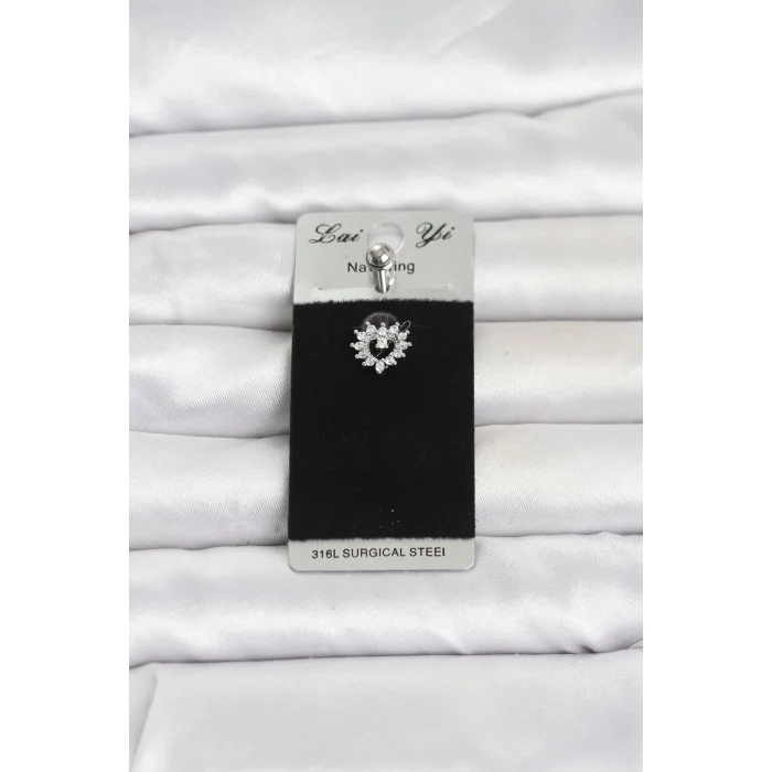 BUĞZ 316L Cerrahi Çelik Kalp Model Göbek Piercing