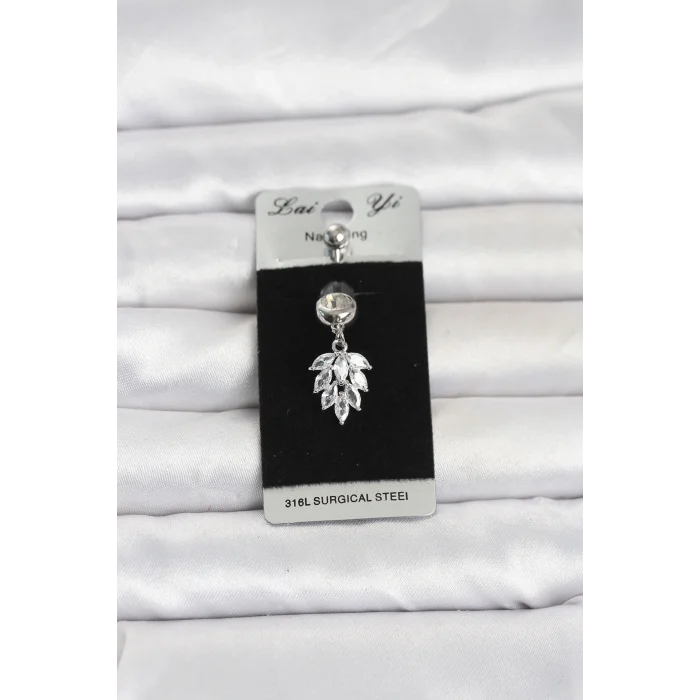 BUĞZ 316L Cerrahi Çelik Sallantılı Başak Model Göbek Piercing