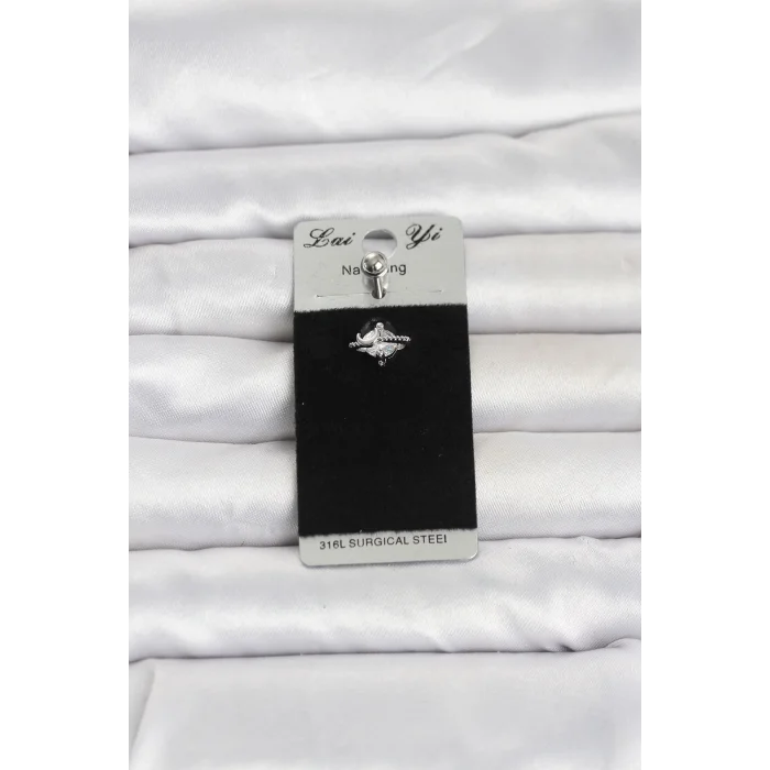 BUĞZ 316L Cerrahi Çelik Zirkon Taşlı Göbek Piercing