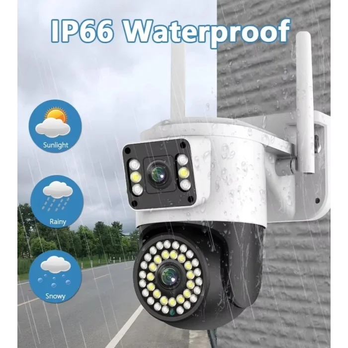  32 Gb Hafıza Kartlı 4mp Yoosee Çift Lens Ip Kamera - Wıfı Otomatik İzleme, Su Geçirmez Kablosuz Güvenlik Ev Kamerası, Renkli Gece Görüş