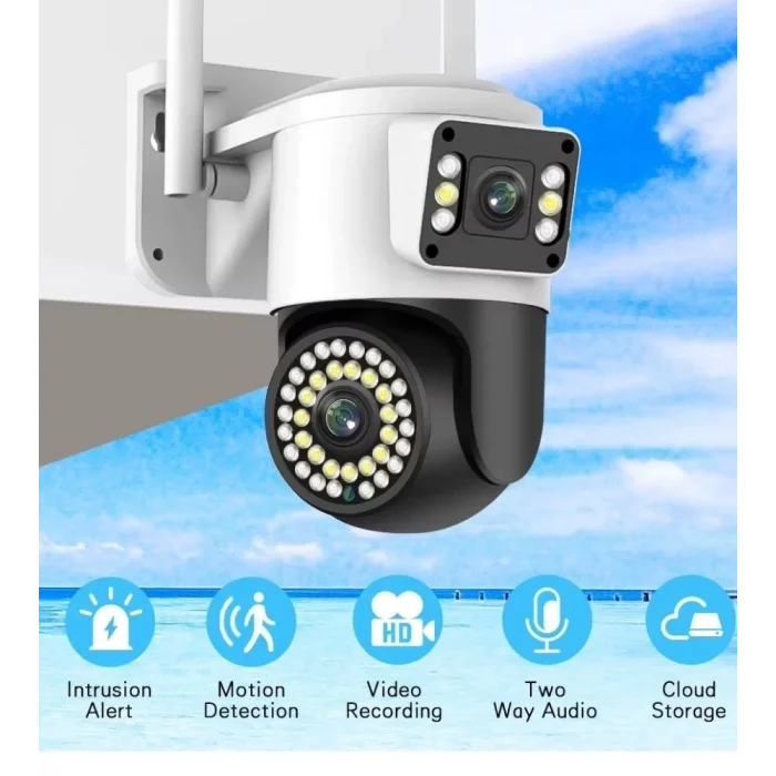  32 Gb Hafıza Kartlı 4mp Yoosee Çift Lens Ip Kamera - Wıfı Otomatik İzleme, Su Geçirmez Kablosuz Güvenlik Ev Kamerası, Renkli Gece Görüş