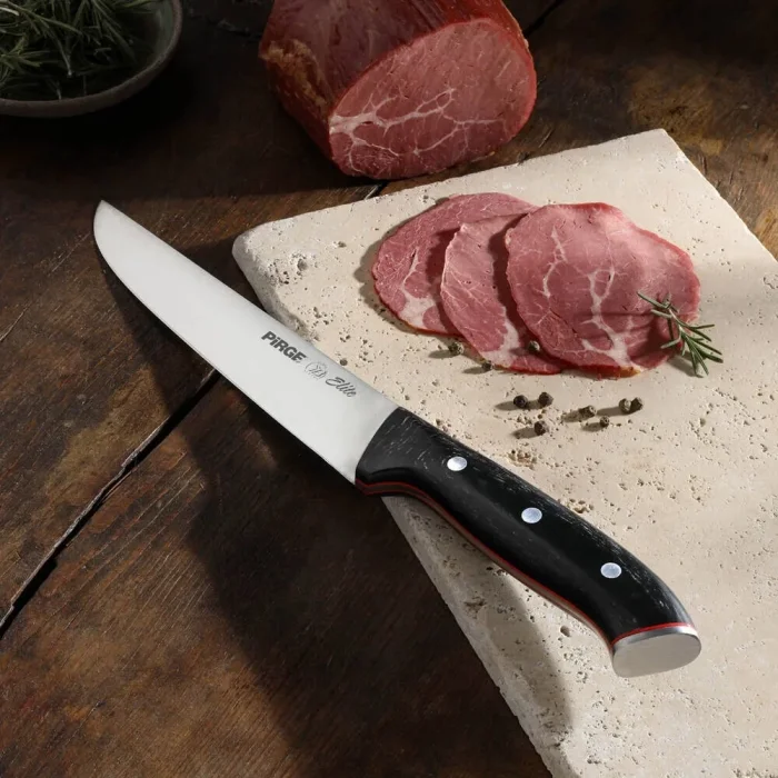 BUĞZ 32103 Elite Kurban, Kasap Bıçağı 19 Cm - Kahverengi Perçinli Kompozit Sap