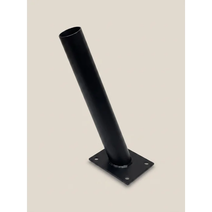 BUĞZ 35 cm Siyah Metal Dış Mekan Sokak Armatürü Montaj Konsolu 4 cm Boru 10x6 cm Tabanlı