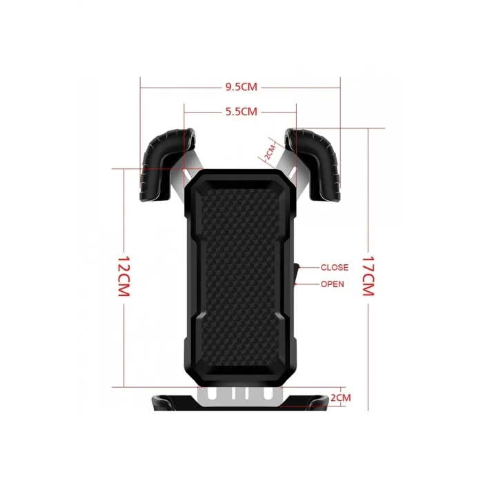 BUĞZ 360° Derece Ayarlanabilen Gidon Bağlantılı Bisiklet Motosiklet İçin Abs 4-7.8″ İnç Telefon Tutucu