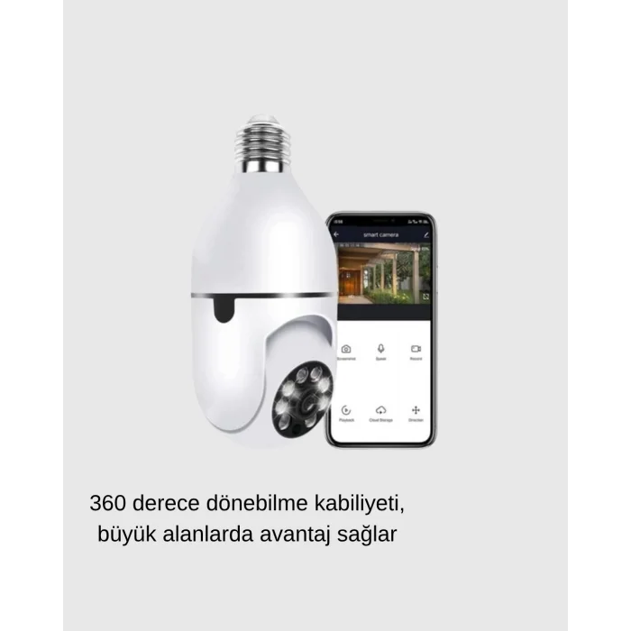 BUĞZ 360 Derece Dönebilen Akıllı Duylu Kamera – PTZ, Uzaktan Kontrol, Hareket Algılama