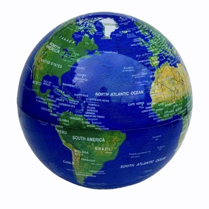 BUĞZ 360 Derece Dönen LED Işıklı Mavi Dünya Küresi