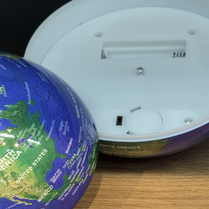 BUĞZ 360 Derece Dönen LED Işıklı Mavi Dünya Küresi