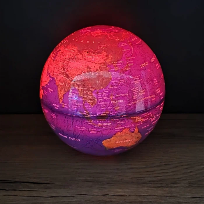 BUĞZ 360 Derece Dönen LED Işıklı Mavi Dünya Küresi