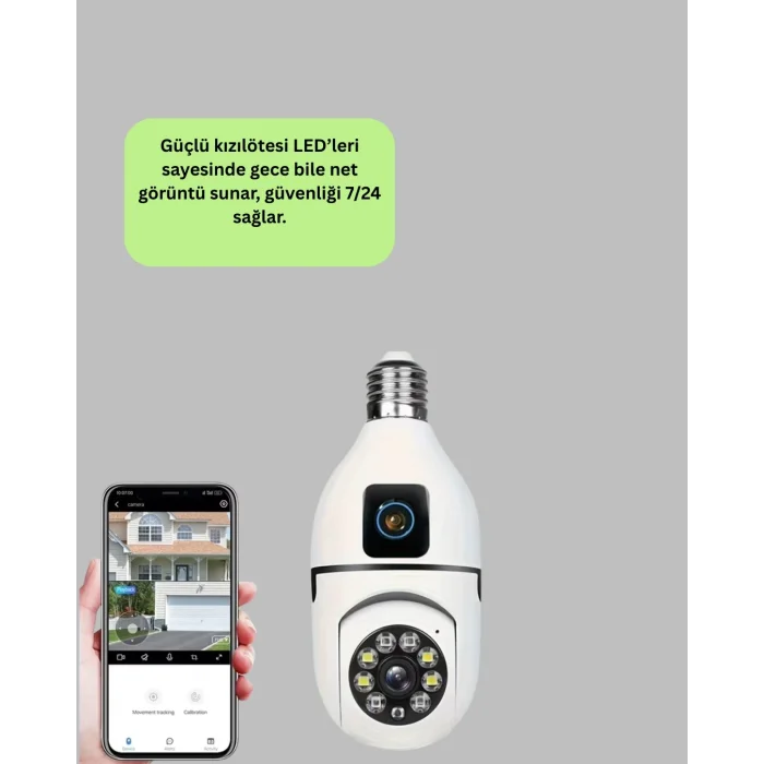 BUĞZ 360 Derece Panoramik WiFi Kamera – Full HD Ev Güvenlik Sistemi