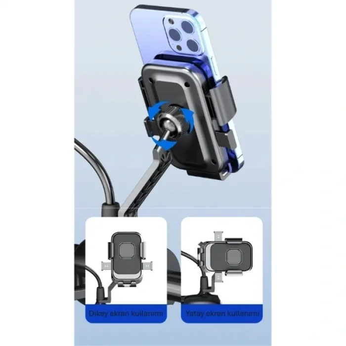 BUĞZ 360° Dikiz Aynası Bisiklet Motosiklet Telefon Tutucu