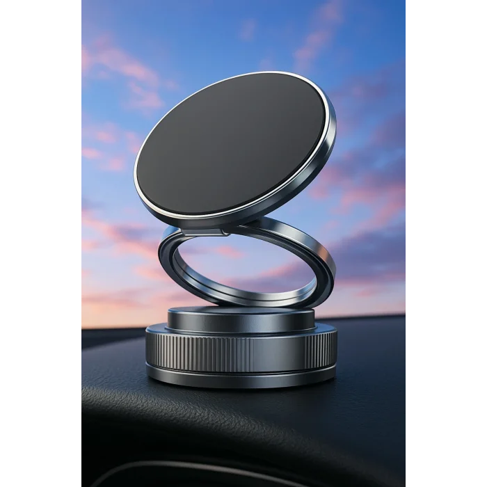 BUĞZ 360 Dönebilen Araç İçi Telefon Tutucu Vakumlu Magsafe Destekli Masa Üstü Duvar Halka Telefon Tutucu