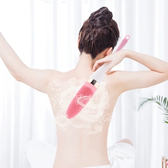  360° Dönebilen Pilli Titreşimli Kauçuk Duş Masaj Fırçası Rahatlatıcı