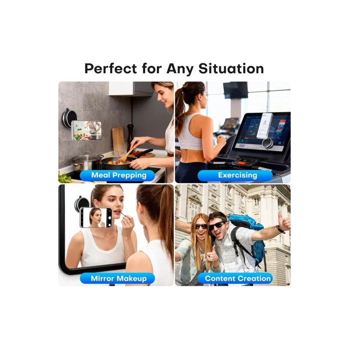 BUĞZ 360 Dönebilen Telefon Tutucu - Ayarlanabilir Mıknatıslı Vakumlu Araç İçi Telefon Tutucu