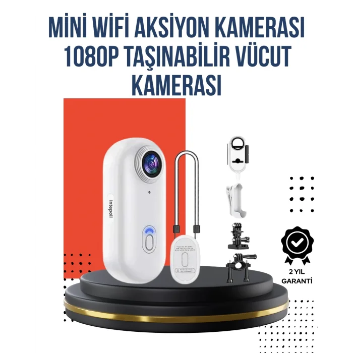  360° Klipsli Manyetik Spor Kamera Yüksek Çözünürlük