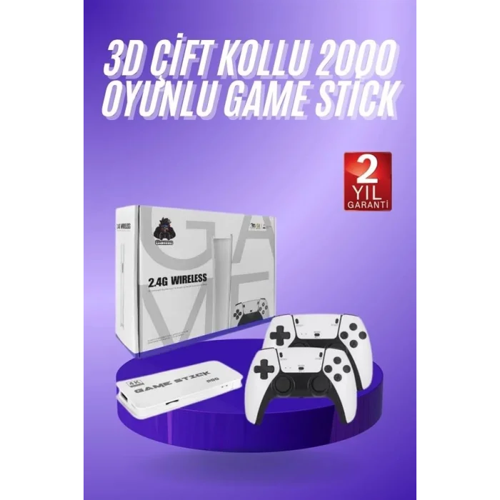  3D 4K HD 2.4G Game Stick 4K Ultra Hd Oyun Konsolu Çift Kollu