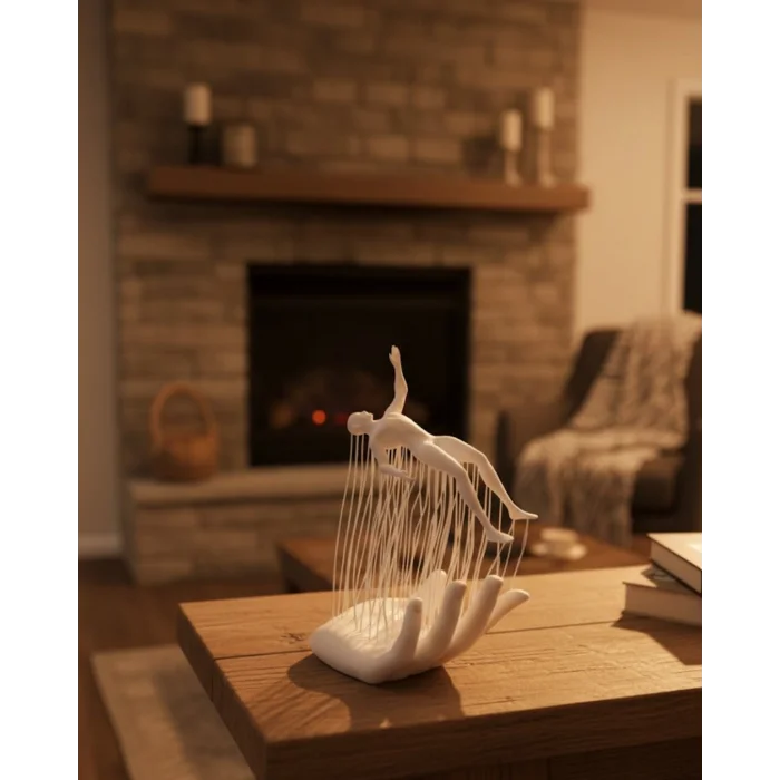 BUĞZ 3D El İnsan Figürü Beyaz İskandinav Tarzı Dekoratif Obje