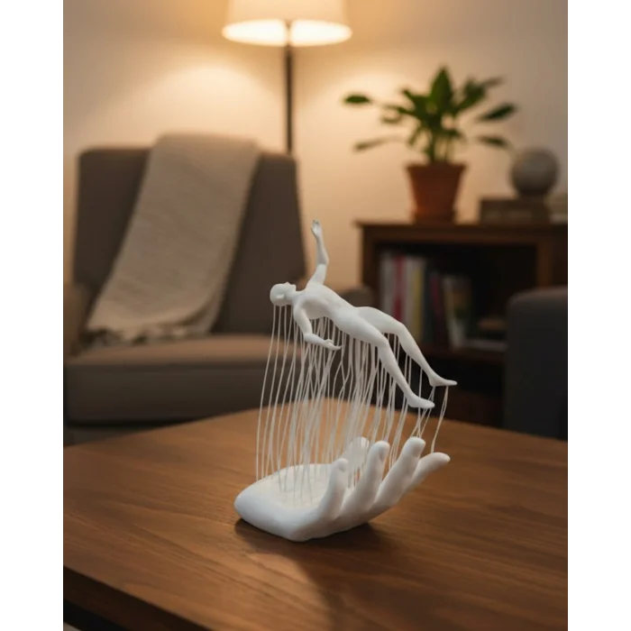 BUĞZ 3D El İnsan Figürü Beyaz Modern Sanatsal Dekoratif Biblo
