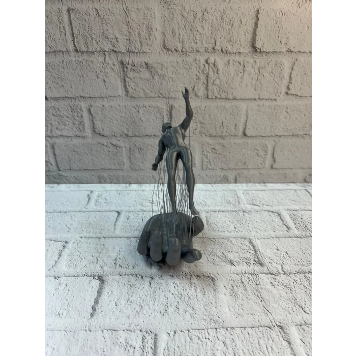 BUĞZ 3D El İnsan Figürü Gri Soyut Modern Dekoratif Biblo