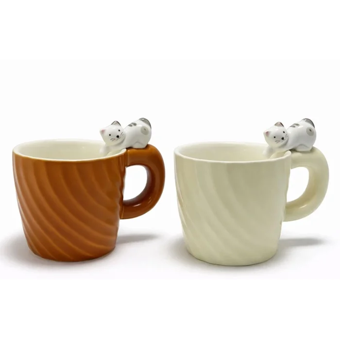 BUĞZ 3D Kedi Figürlü Desenli Kupa Bardak