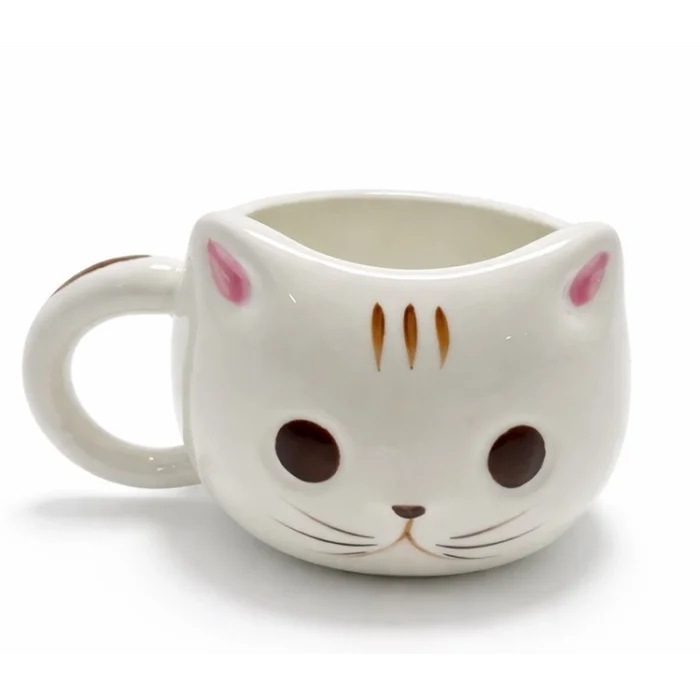 BUĞZ 3D Kedi Tasarımlı Kabartmalı Seramik Kupa Bardak