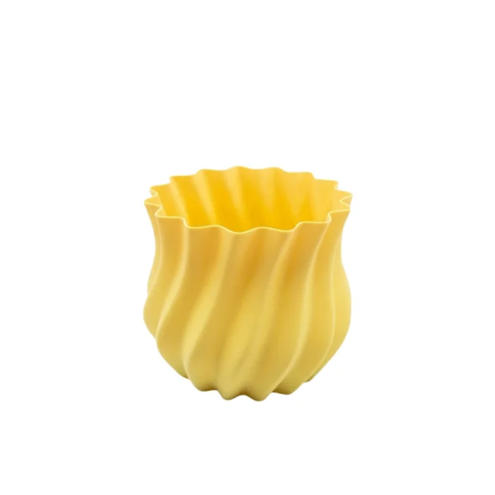 BUĞZ 3D KIVRIMLI VAZO SARI - BUĞZ