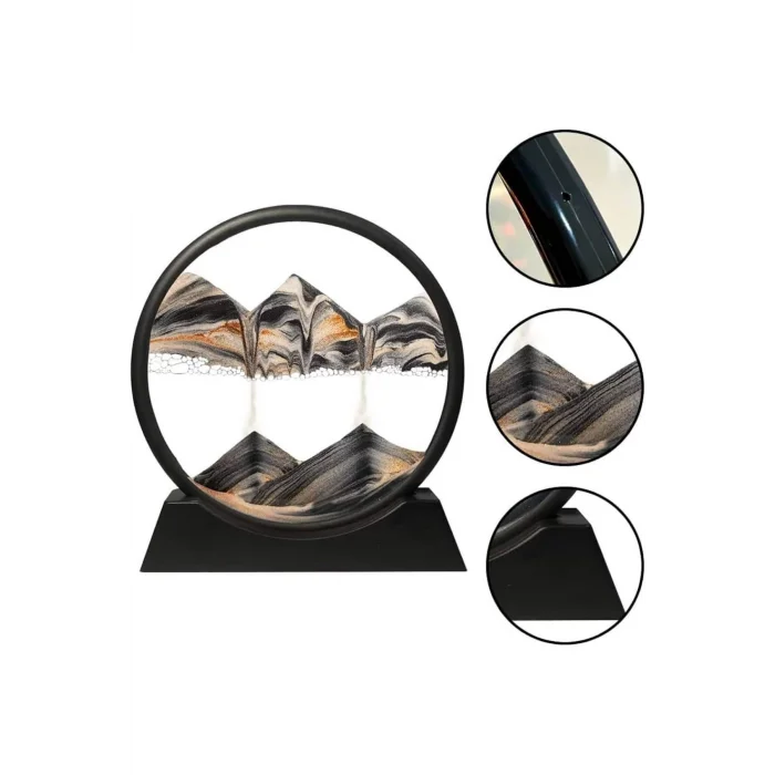 BUĞZ 3D Led Işıklı Kum Saati Gece Lambası Hareketli Sulu Kum Saati Dekoratif