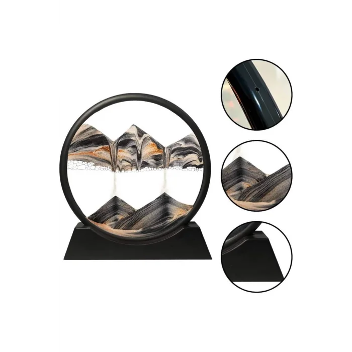  3D Led Işıklı Kum Saati Gece Lambası Hareketli Sulu Kum Saati Dekoratif