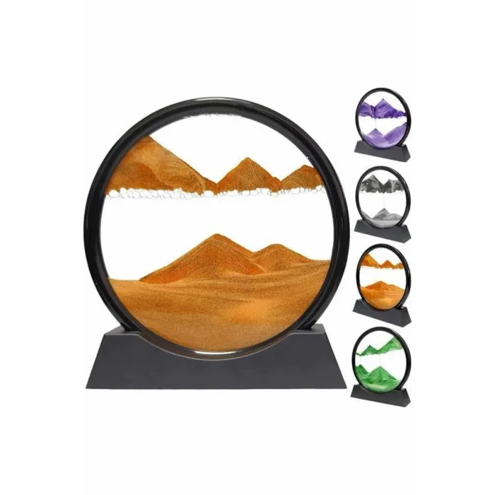 BUĞZ 3D LED Işıklı Kum Saati Gece Lambası Hareketli Sulu Kum Saati Orta Boy