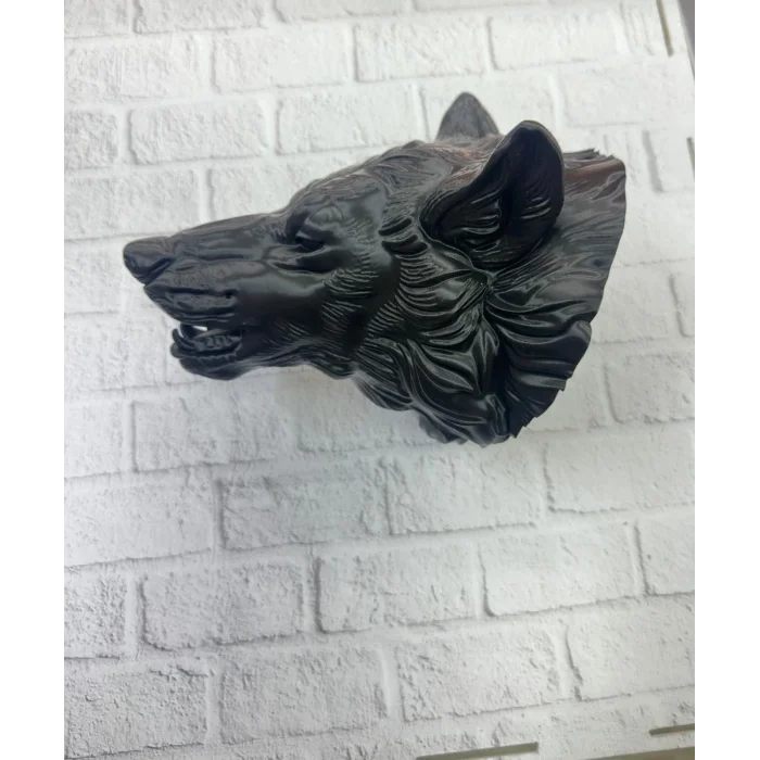 BUĞZ 3D Siyah Ayı Başı Duvar Süsü Özel Tasarım Dekoratif Heykel 25x19 cm