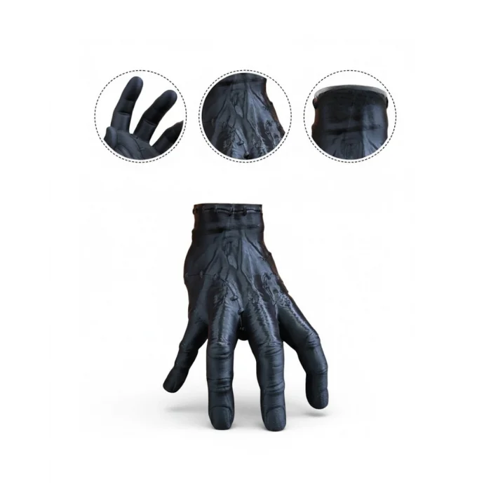 BUĞZ 3D Siyah El Dekoratif Heykel 27x22 cm Büyük Boy Modern Tasarım