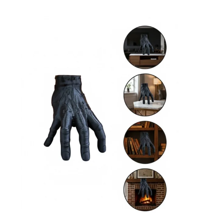 BUĞZ 3D Siyah El Dekoratif Heykel 27x22 cm Büyük Boy Modern Tasarım