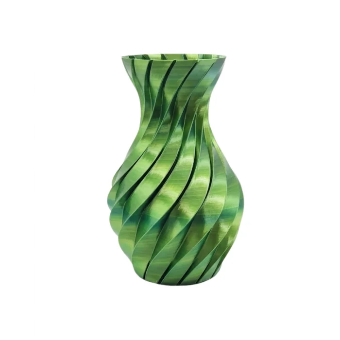 BUĞZ 3D Spiral Yeşil Vazo Modern Tasarım Dekoratif Ev Aksesuarı