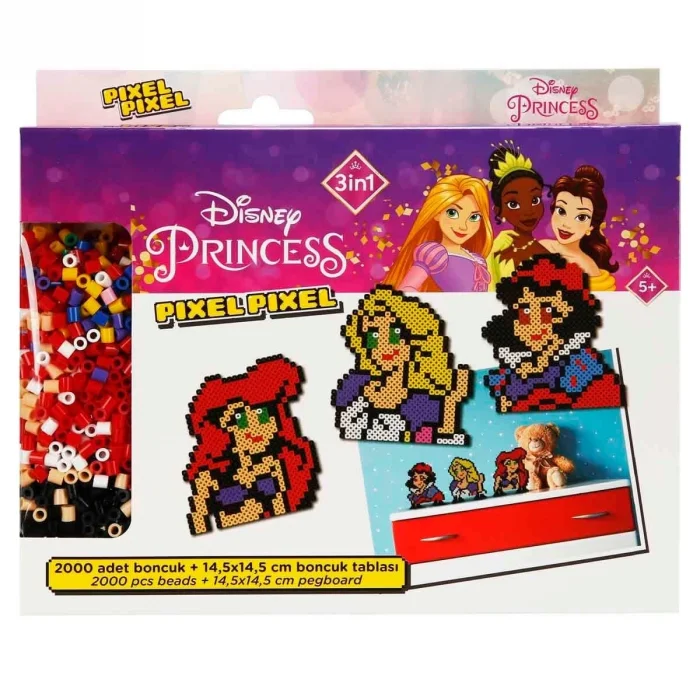 BUĞZ 3in1 Disney Princess Pixel Pixel Boncuk Aktivite ve Oyuncak Seti S00005169