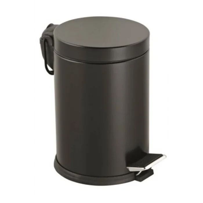 BUĞZ 3lt Siyah Pedallı Metal Çöp Kovası Bx40