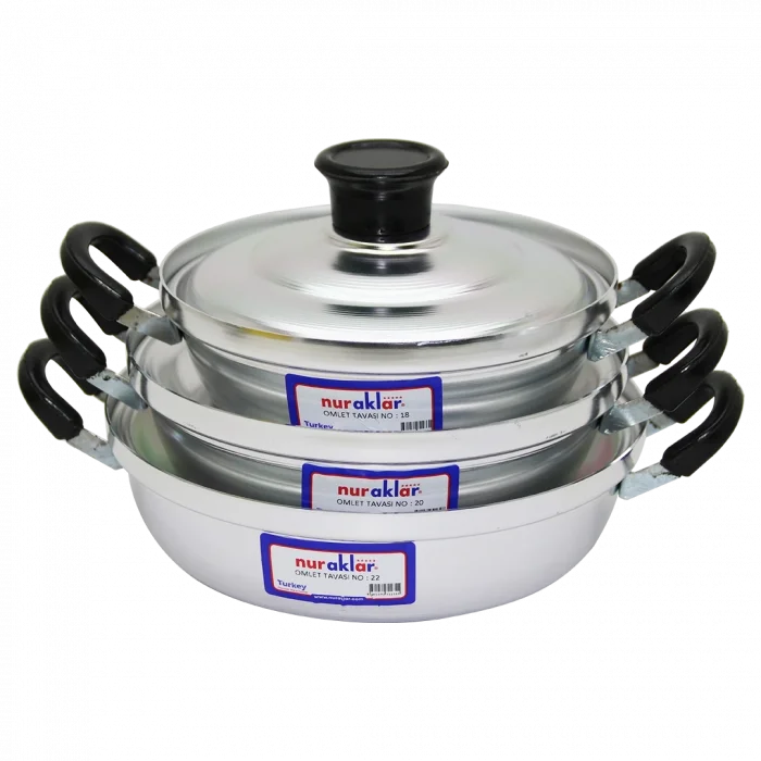 BUĞZ 3lü Alüminyum Omlet Set No-18-20-22 Bx40
