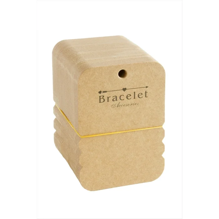 BUĞZ 100 Adet Kraft Yan Bileklik Kartı - 7.5x10 cm Toka Boyu, Takı Organizeri BX-313745