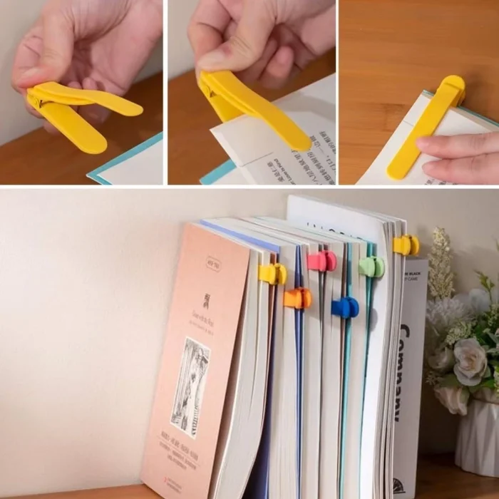 BUĞZ Silikon Otomatik Kitap Ayıracı 3 Adet Klips Seti - Akıllı Yer İmi Okuma Aksesuarı BX-313457