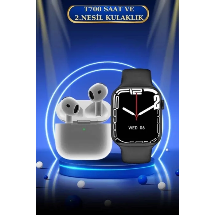  3.Nesil TWS Bluetooth Kulaklık ve Dokunmatik Ekran Akıllı Saat Sesli Görüşme