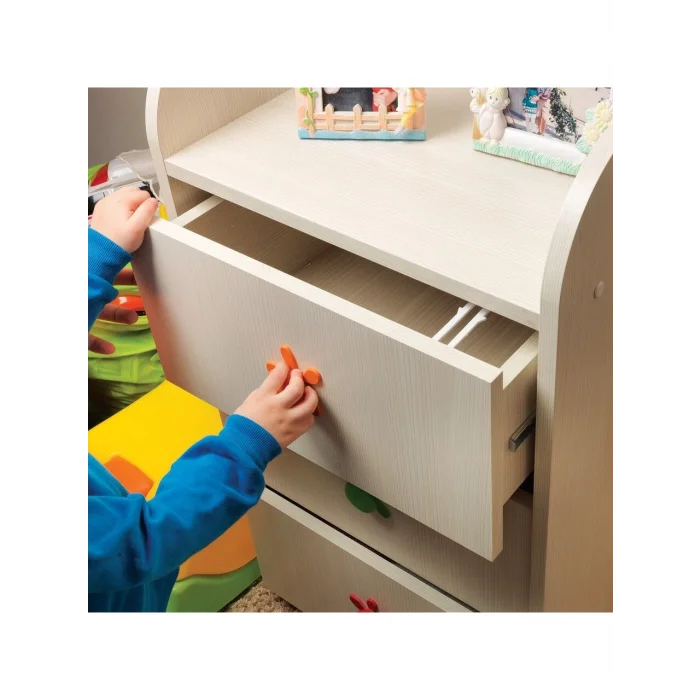 BUĞZ 4 Adet Bebek Çocuk Koruma Kilidi - Dolap Çekmece Kilidi Sürgülü Kilit