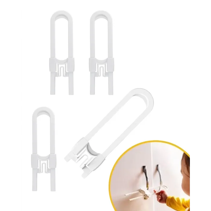 BUĞZ 4 Adet Çok Amaçlı Dolap Kilidi Bebek ve Çocuk Koruması İçin Güvenli Çözüm - BUĞZ