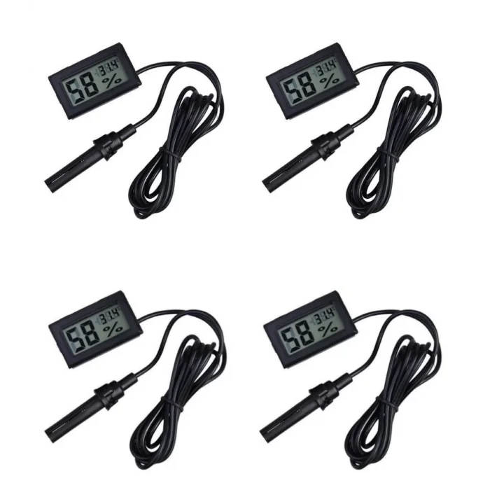  4 Adet Dijital Ekran Sıcaklık Ve Nem Ölçer - Termometre Higrometre Kuluçka