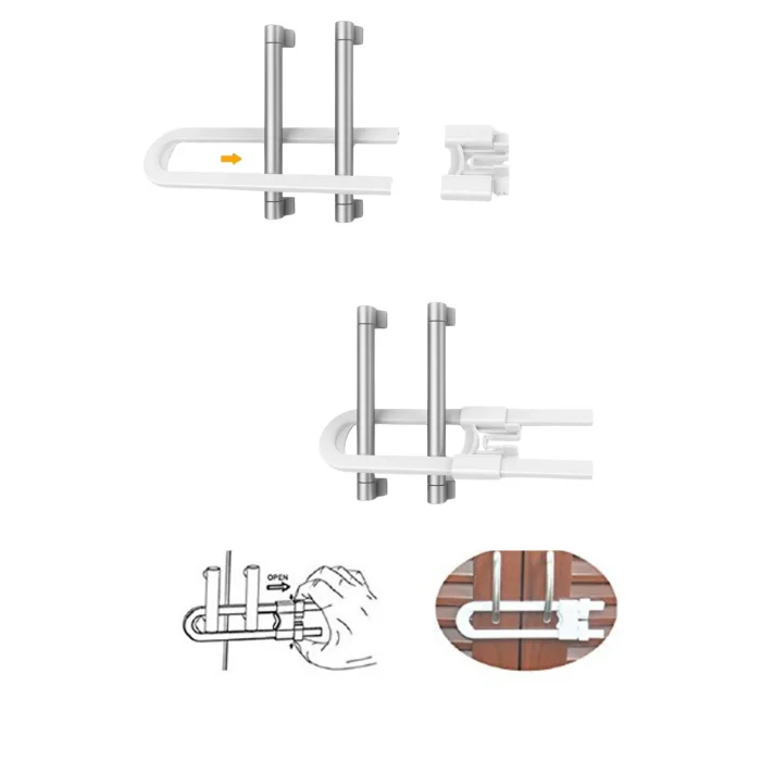 BUĞZ 4 Adet Dolap Emniyet Kilidi Çocuk Güvenliği İçin Güçlü ve Dayanıklı Set - BUĞZ
